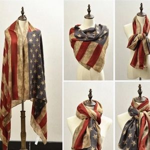 BRAND NEW Vintage Look Patriotic Flag Scarf